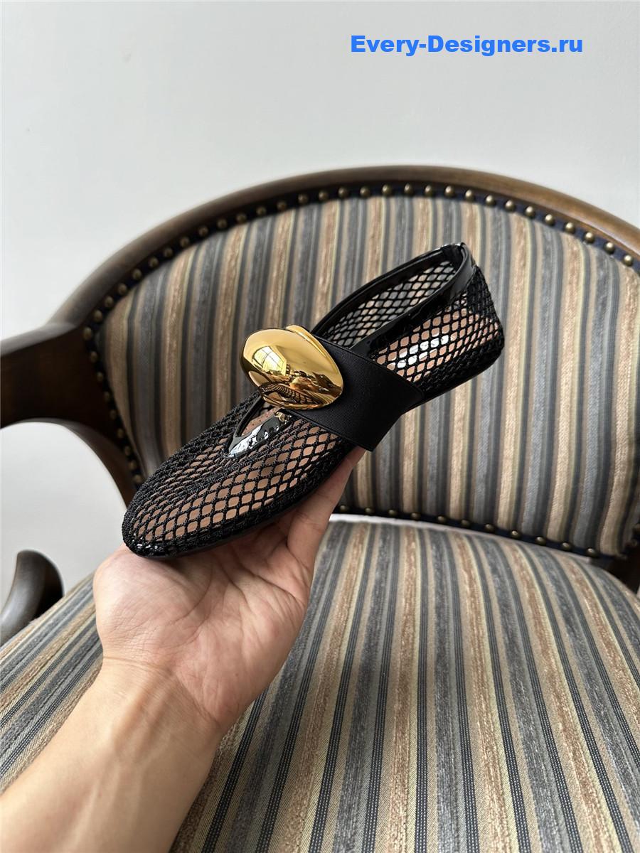 Alaïa Embellished Fishnet Ballet Flats