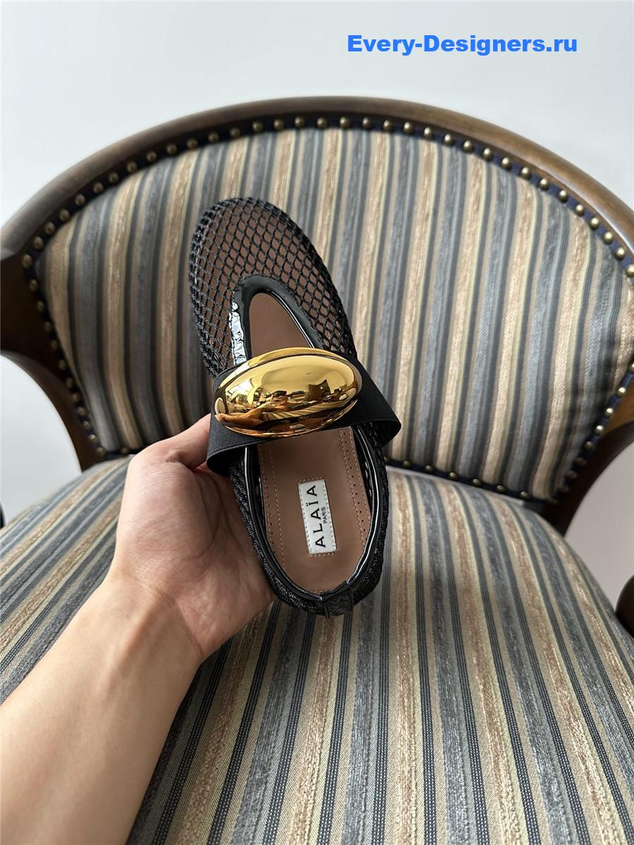 Alaïa Embellished Fishnet Ballet Flats