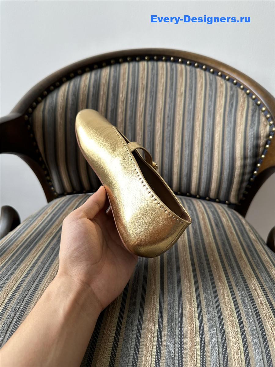 Alaïa Gold Metallic Ballet Flats