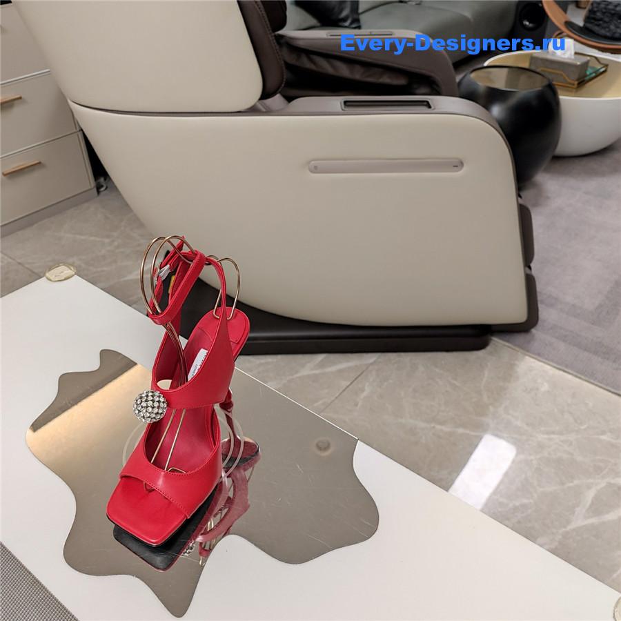 J1m*y Ch00 orb 95 red velvet sandals