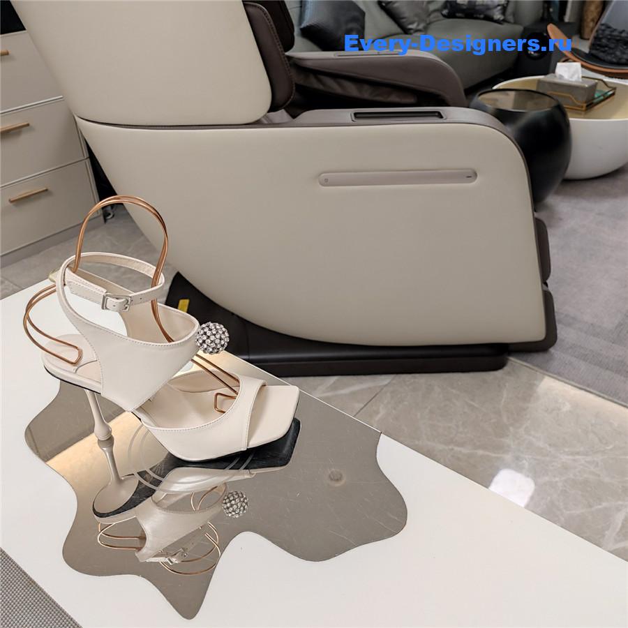 J1m*y Ch00 orb 95 beige velvet sandals