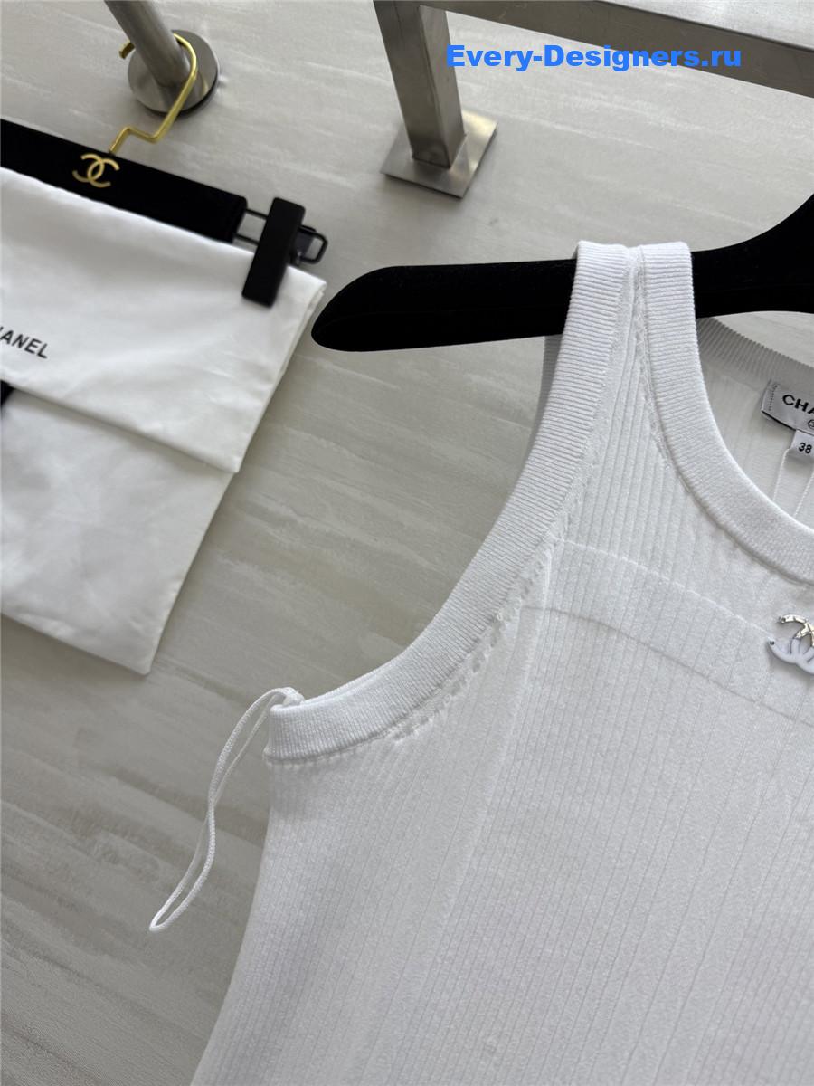 Ch**el white waffle dress