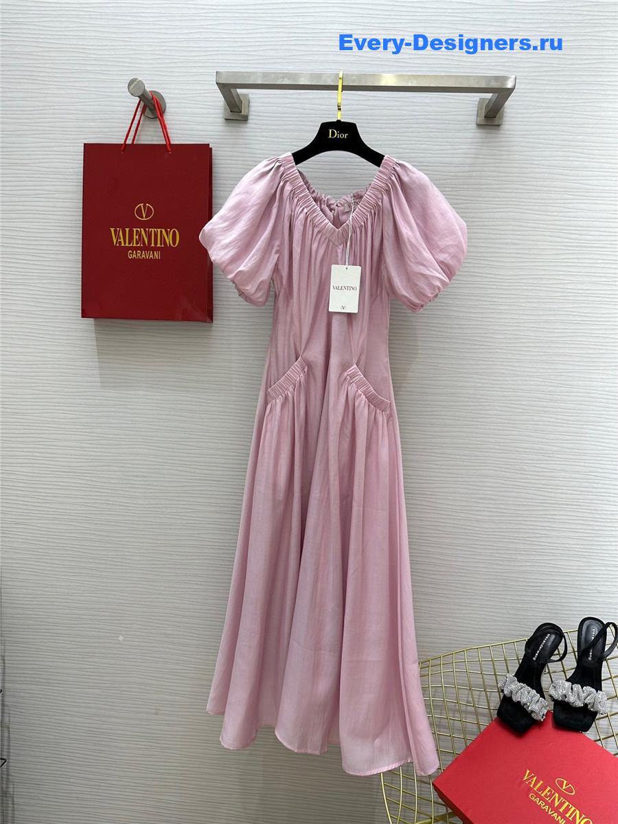 Va1e*ntin0 pink puff sleeve dress