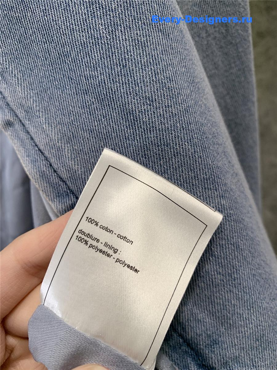 Ch**el light grey printed denim jacket