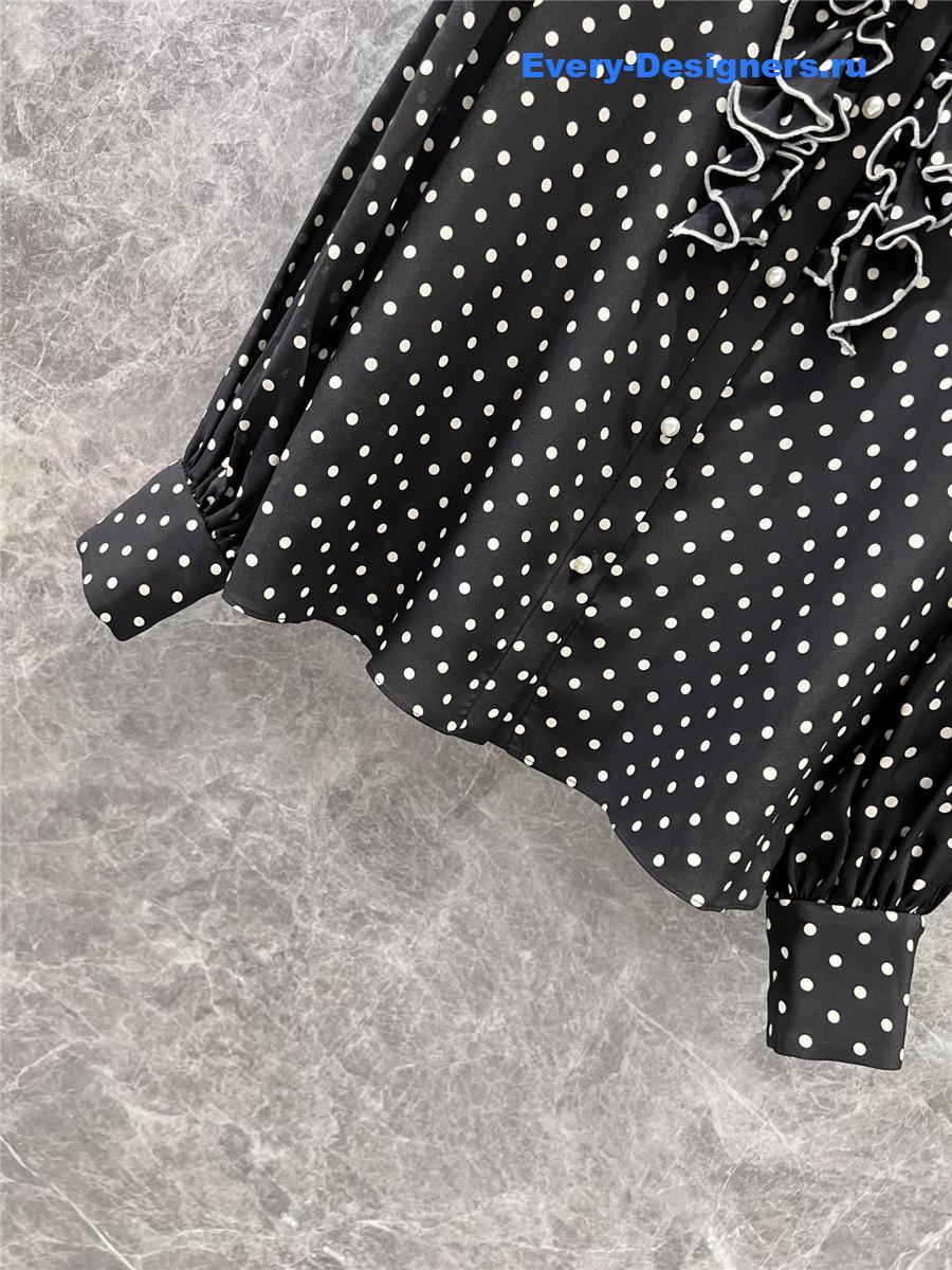 Va1e*ntin0 polka-dot silk blouse