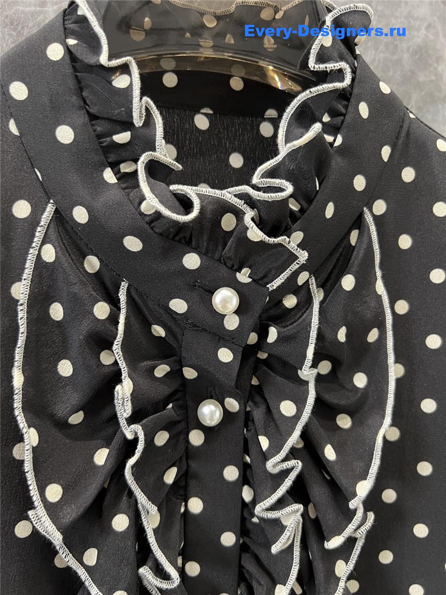 Va1e*ntin0 polka-dot silk blouse