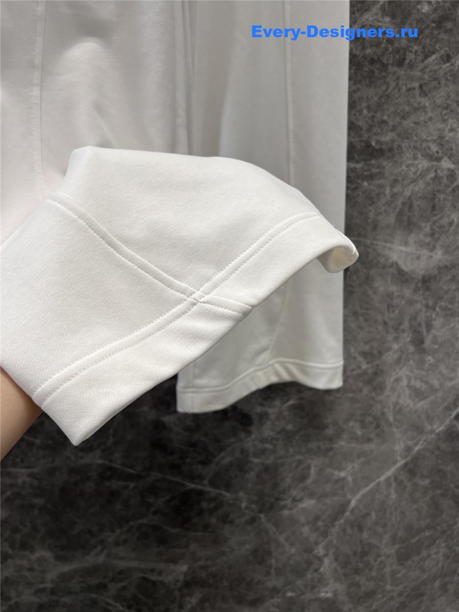 Miu Miu Check Wide-Leg Trousers in White