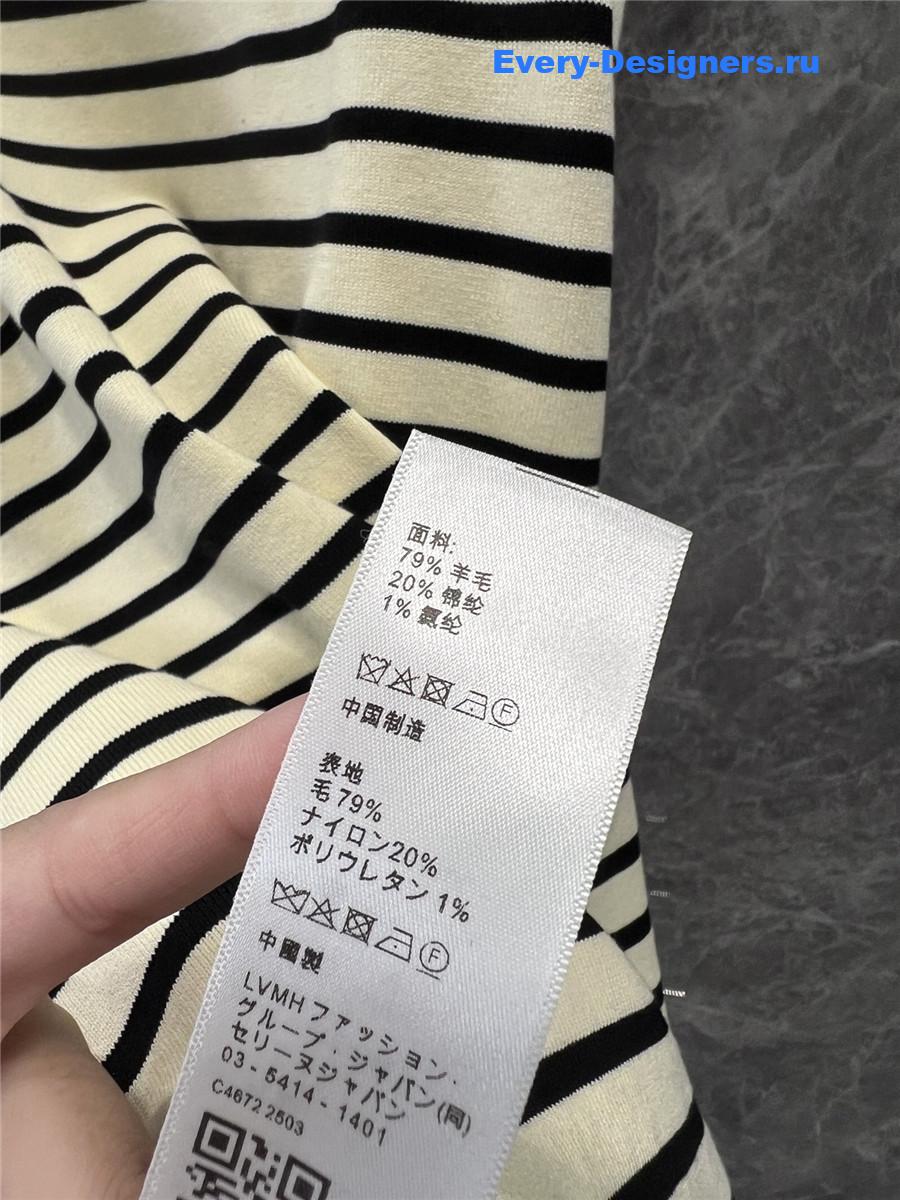 Ch**el logo embroidered striped knitted vest dress