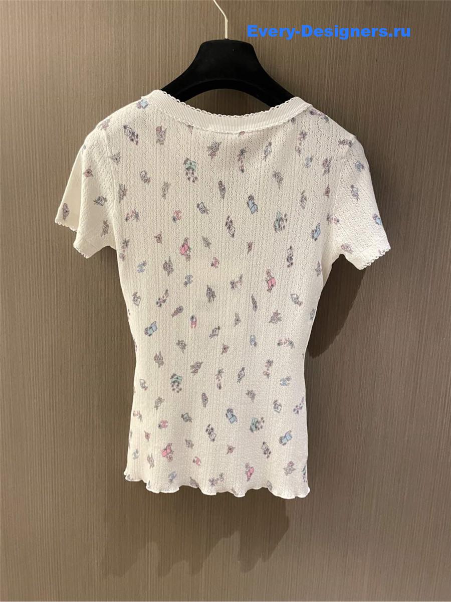 Ch**el floral u-neck top