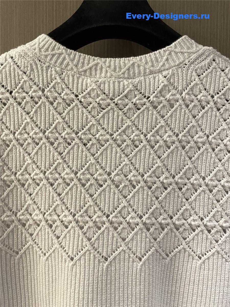 Ch**el white hollow cardigan