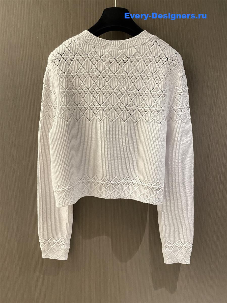 Ch**el white hollow cardigan