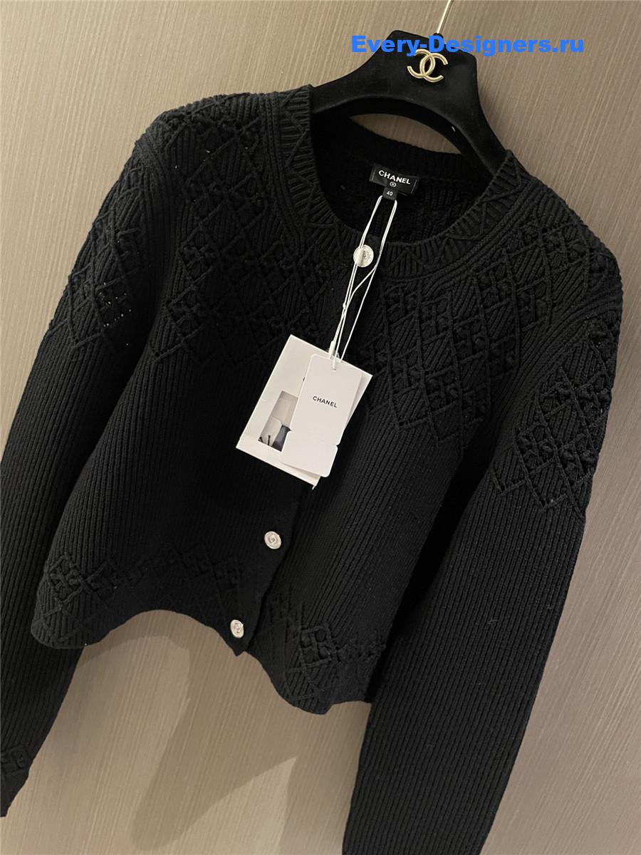 Ch**el black hollow cardigan