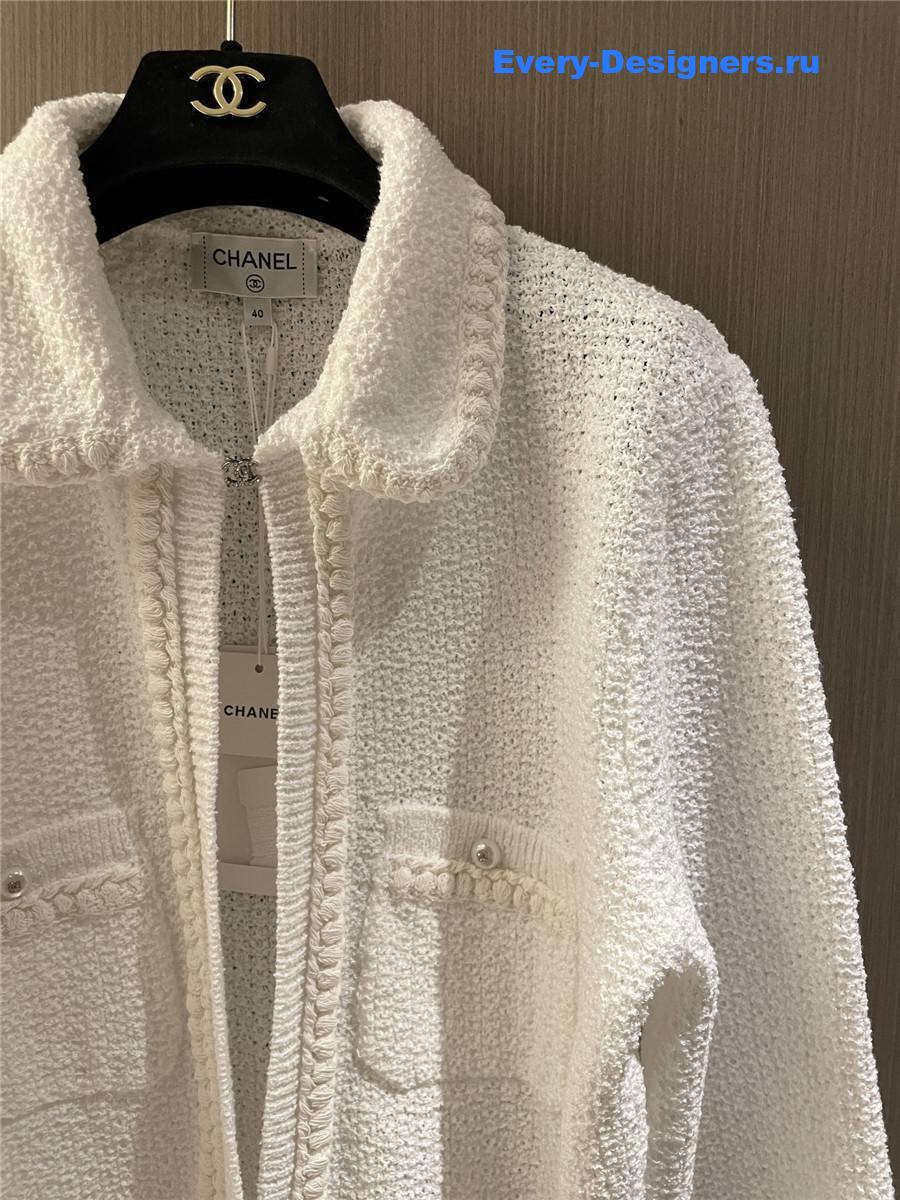 Ch**el white cc logo cardigan