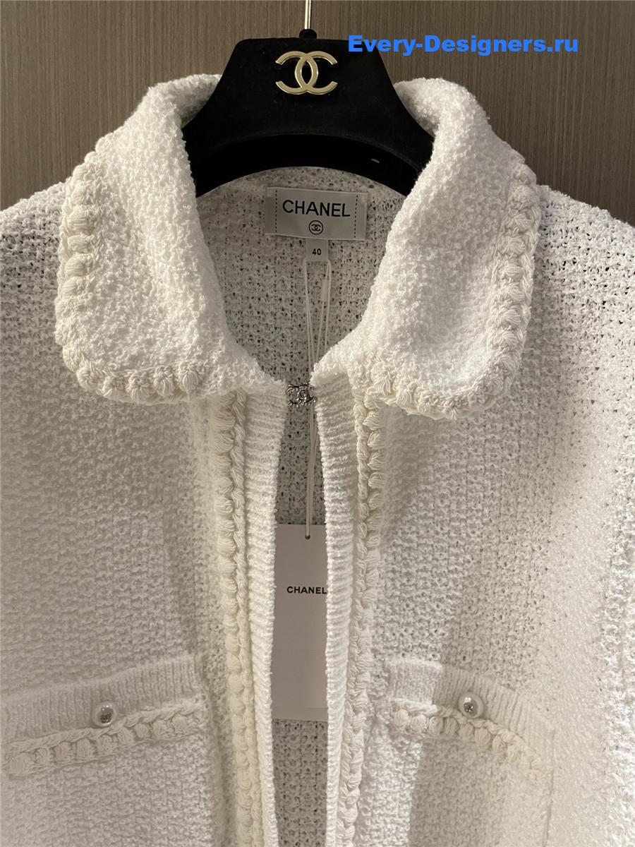 Ch**el white cc logo cardigan