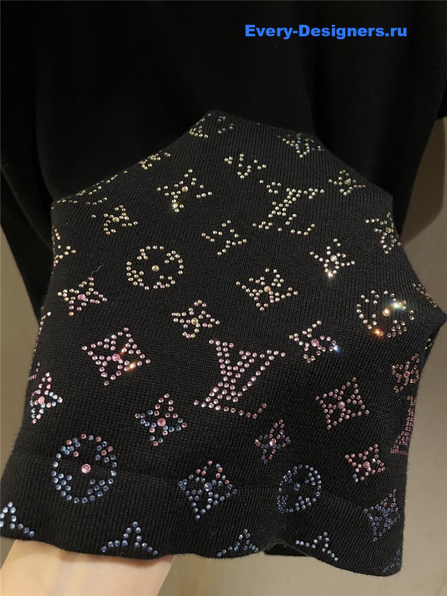 l0vis Vvtt0n black monogram embellished shirt