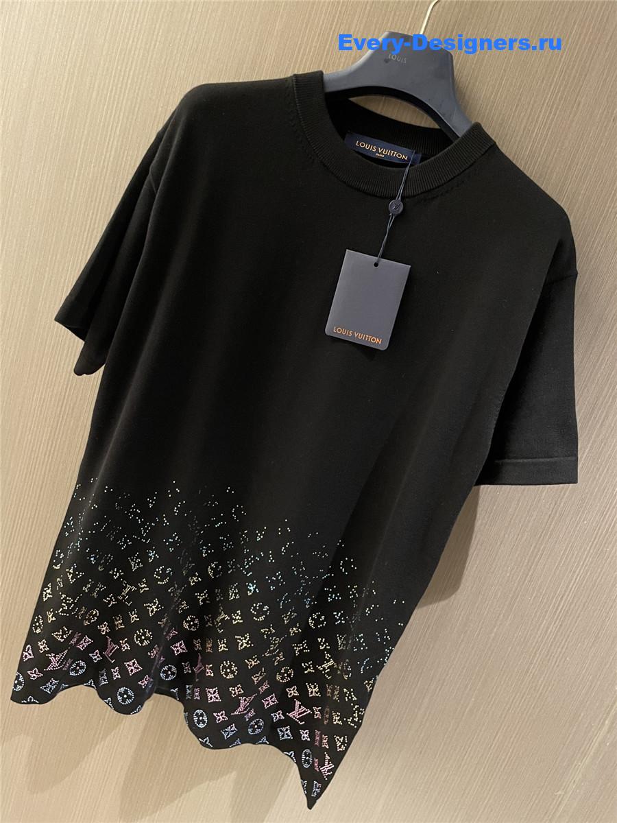 l0vis Vvtt0n black monogram embellished shirt