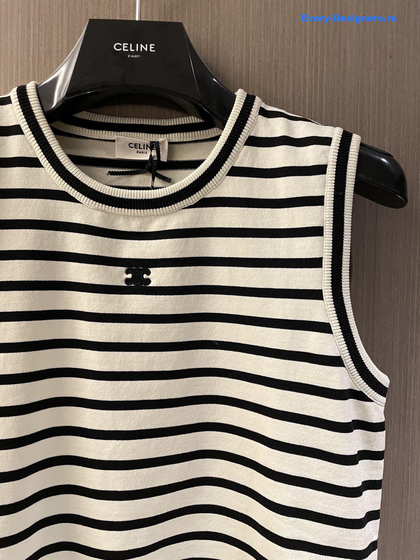Ce1i*e logo stripe tank top