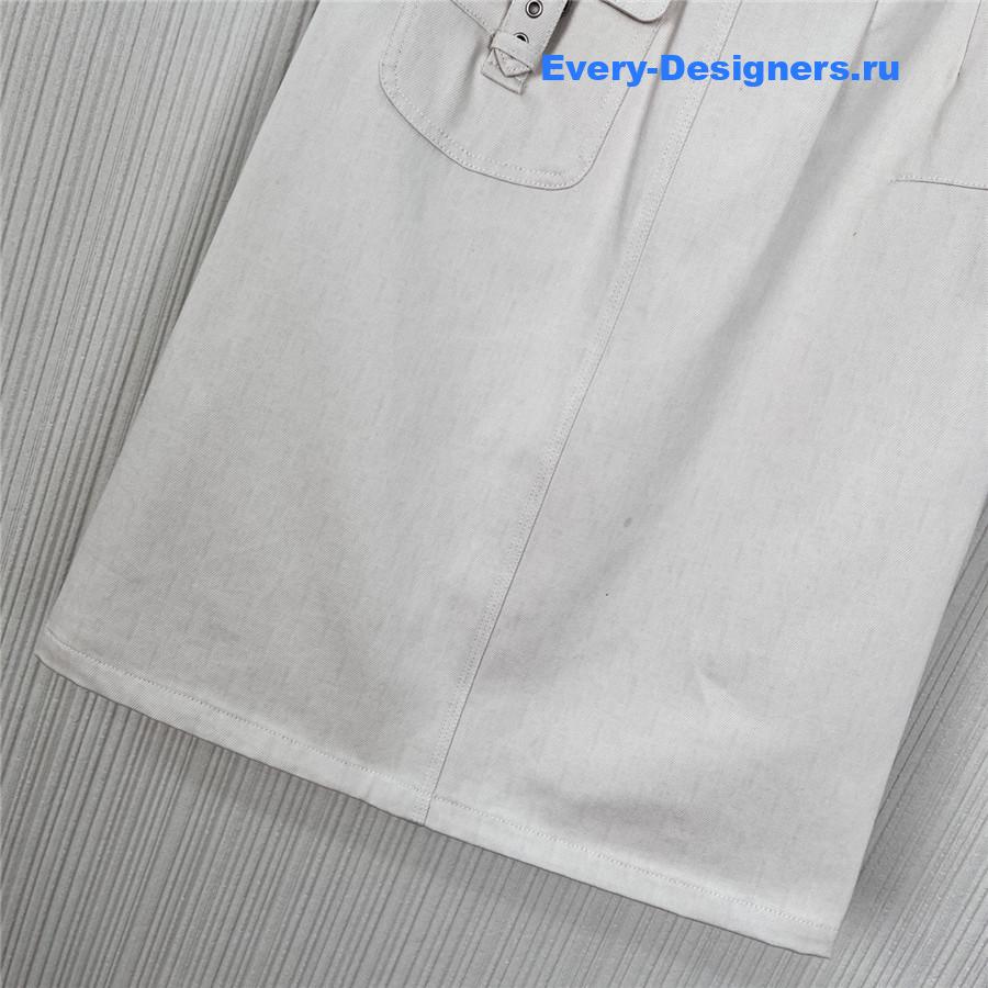 D10r white denim midi skirt