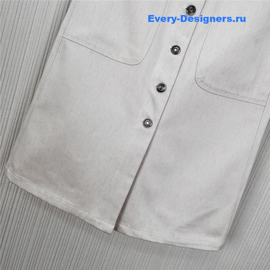 D10r white denim midi skirt