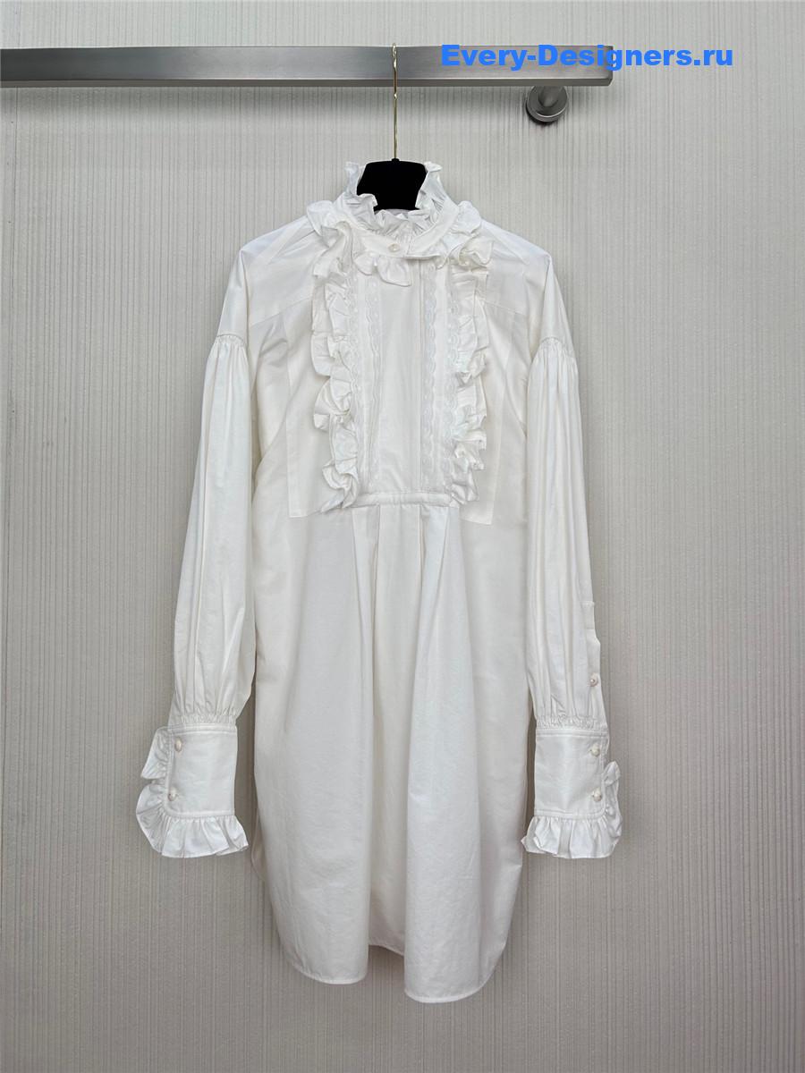 Va1e*ntin0 ruffled mini dress in white