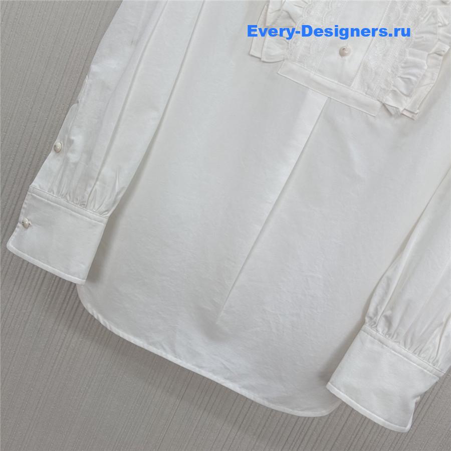 Va1e*ntin0 ruffled yoke shirt in white