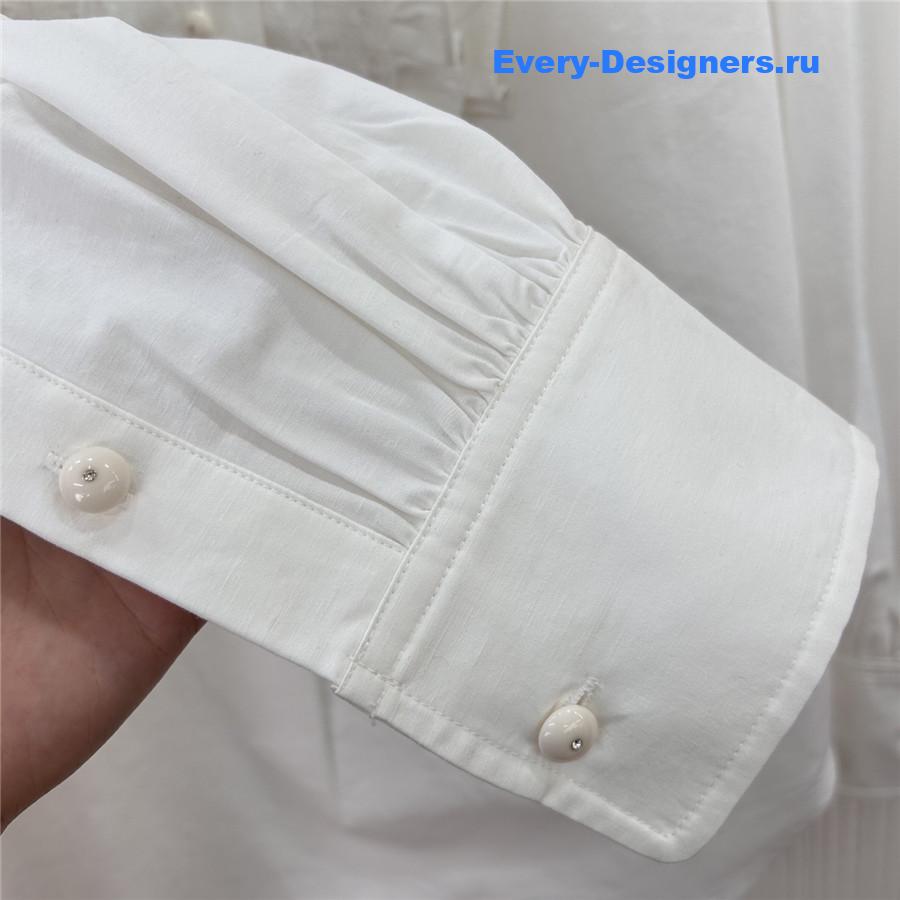 Va1e*ntin0 ruffled yoke shirt in white