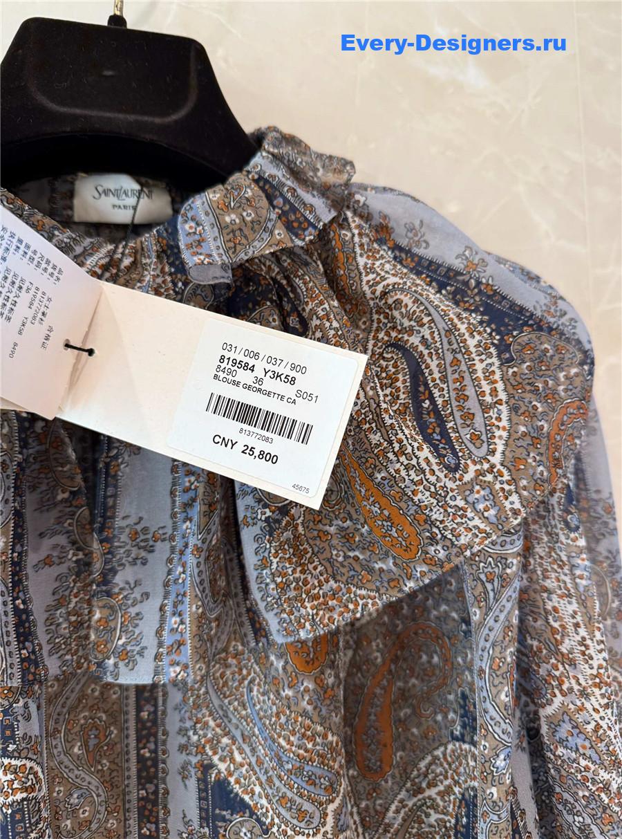 Sa1nt Lau*nt paisley silk blouse