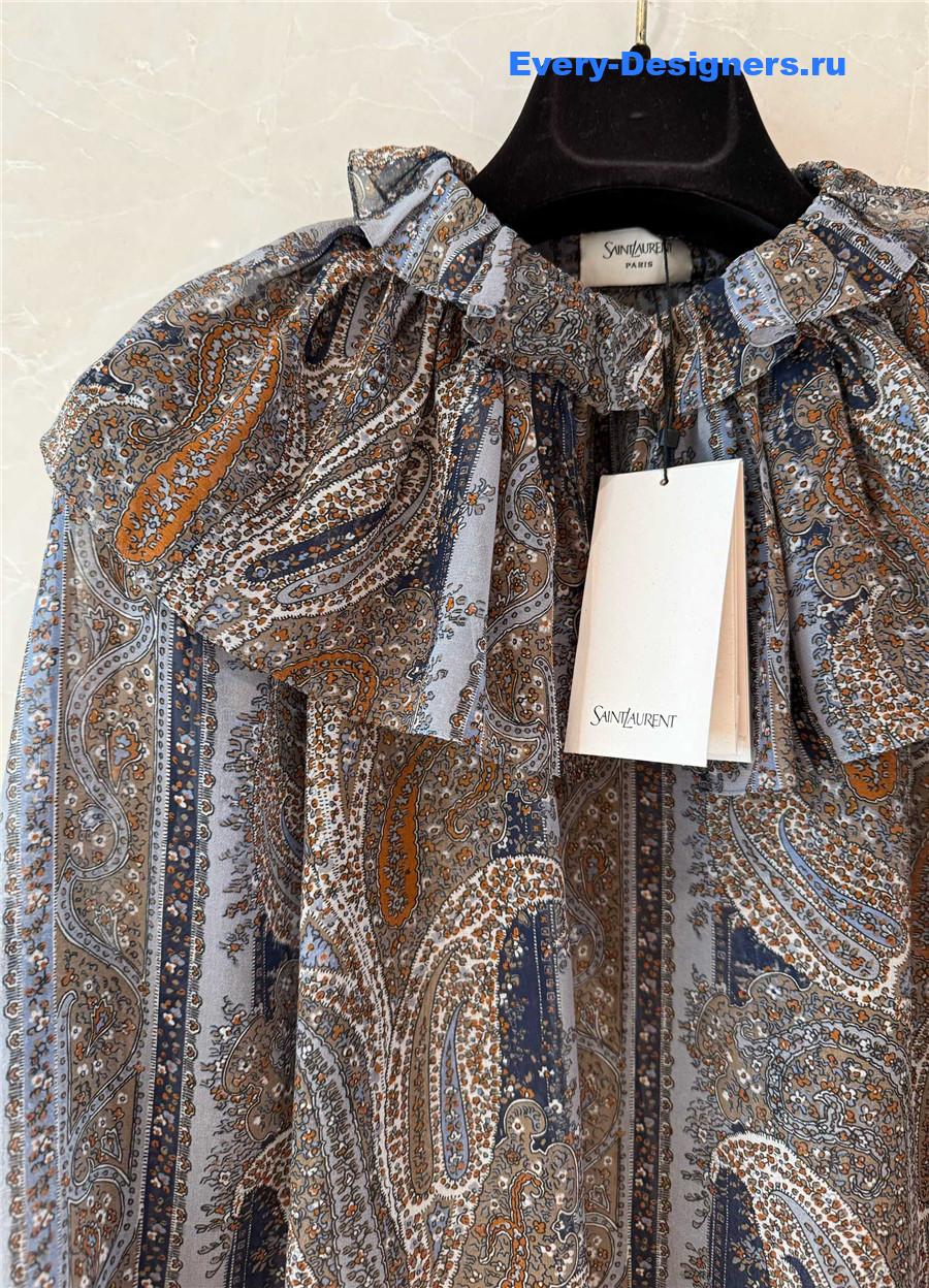 Sa1nt Lau*nt paisley silk blouse