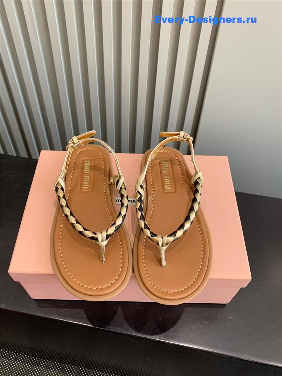 Miu Miu Brown Cord Sandals