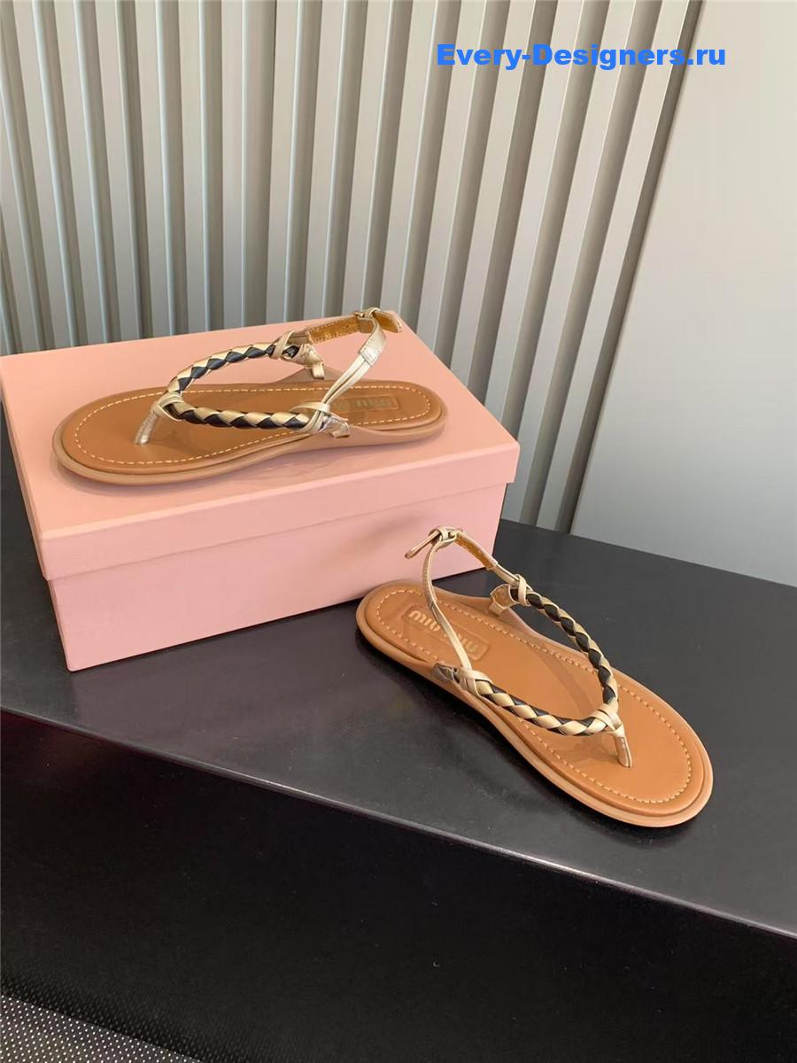 Miu Miu Brown Cord Sandals
