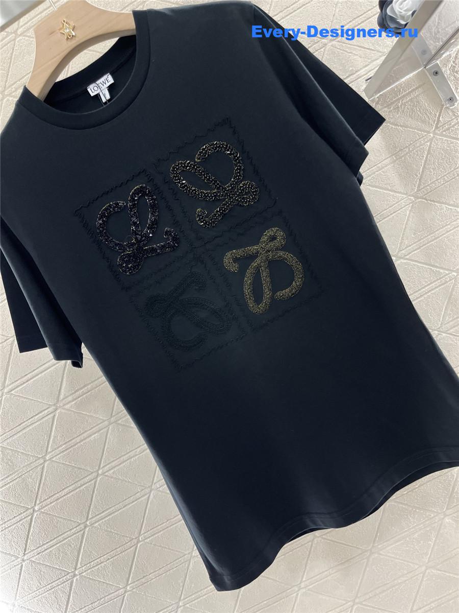 L0ew* black rhinestone t-shirt