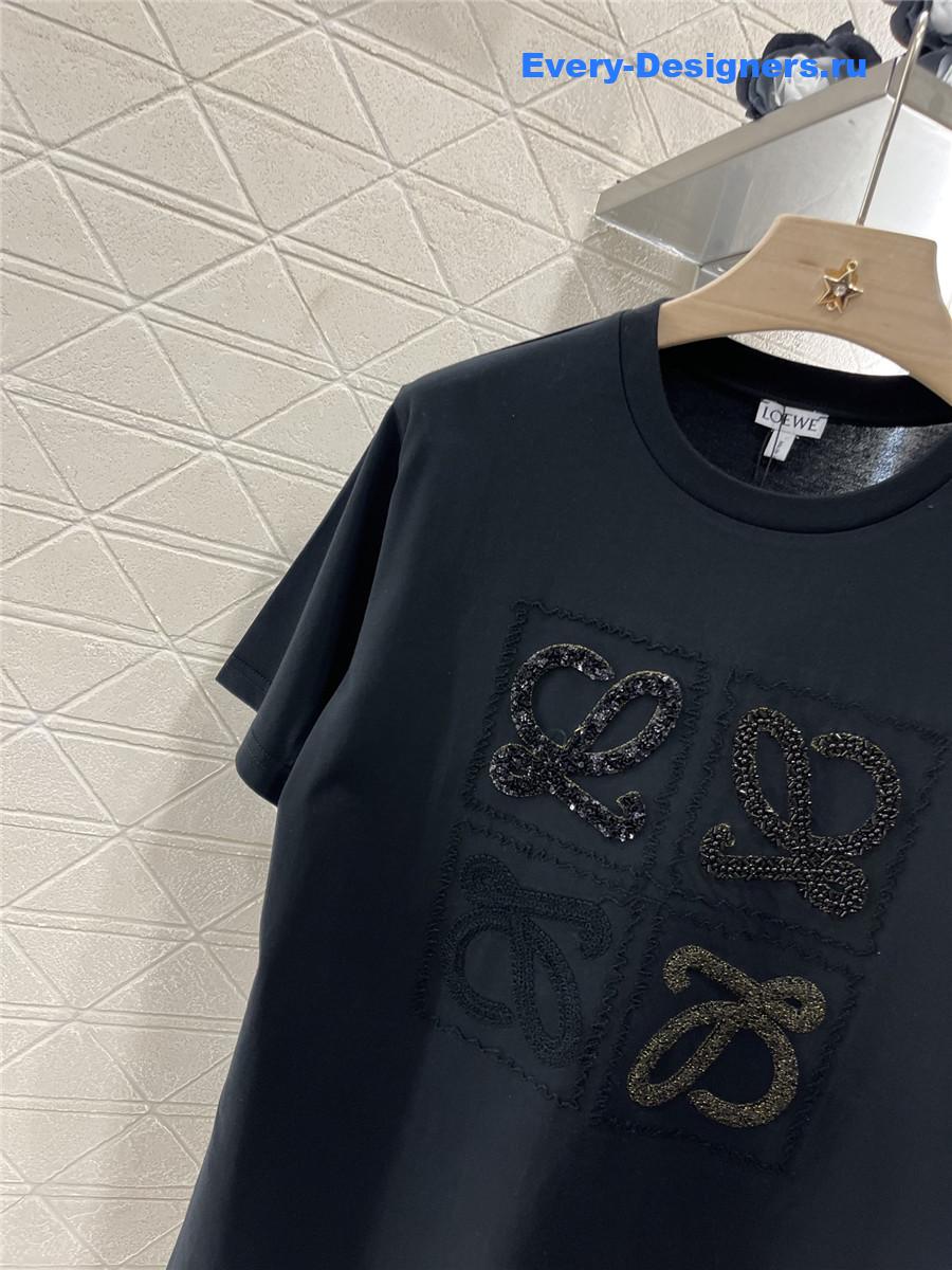L0ew* black rhinestone t-shirt