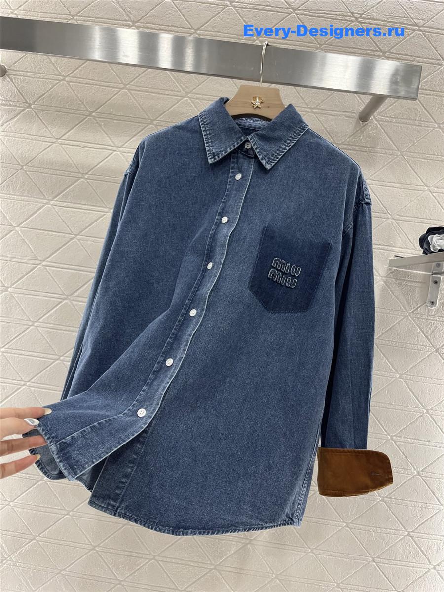 Miu Miu Blue Washed Denim Shirt