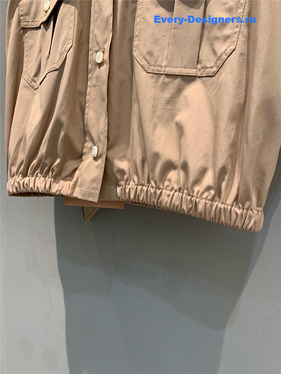 Miu Miu Brown Bow Tie Shirt