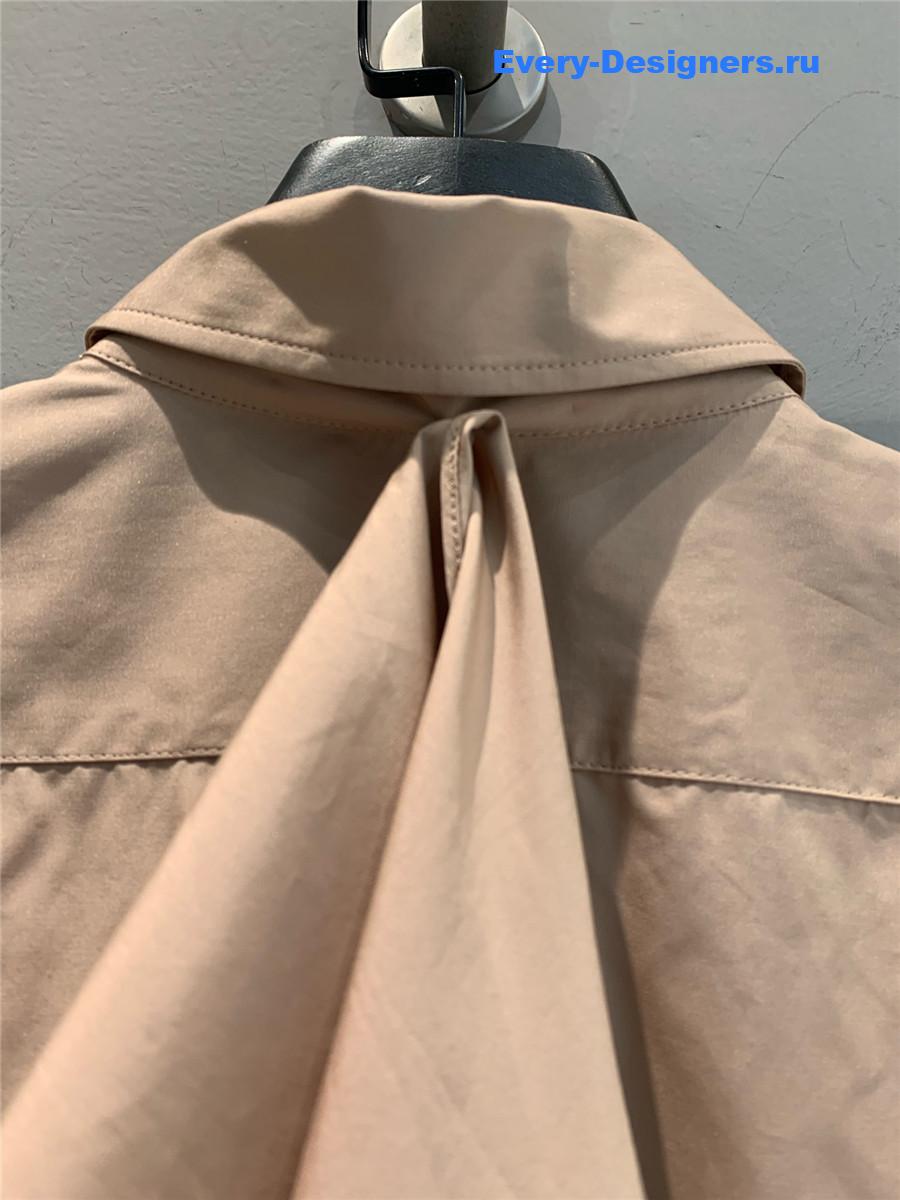 Miu Miu Brown Bow Tie Shirt