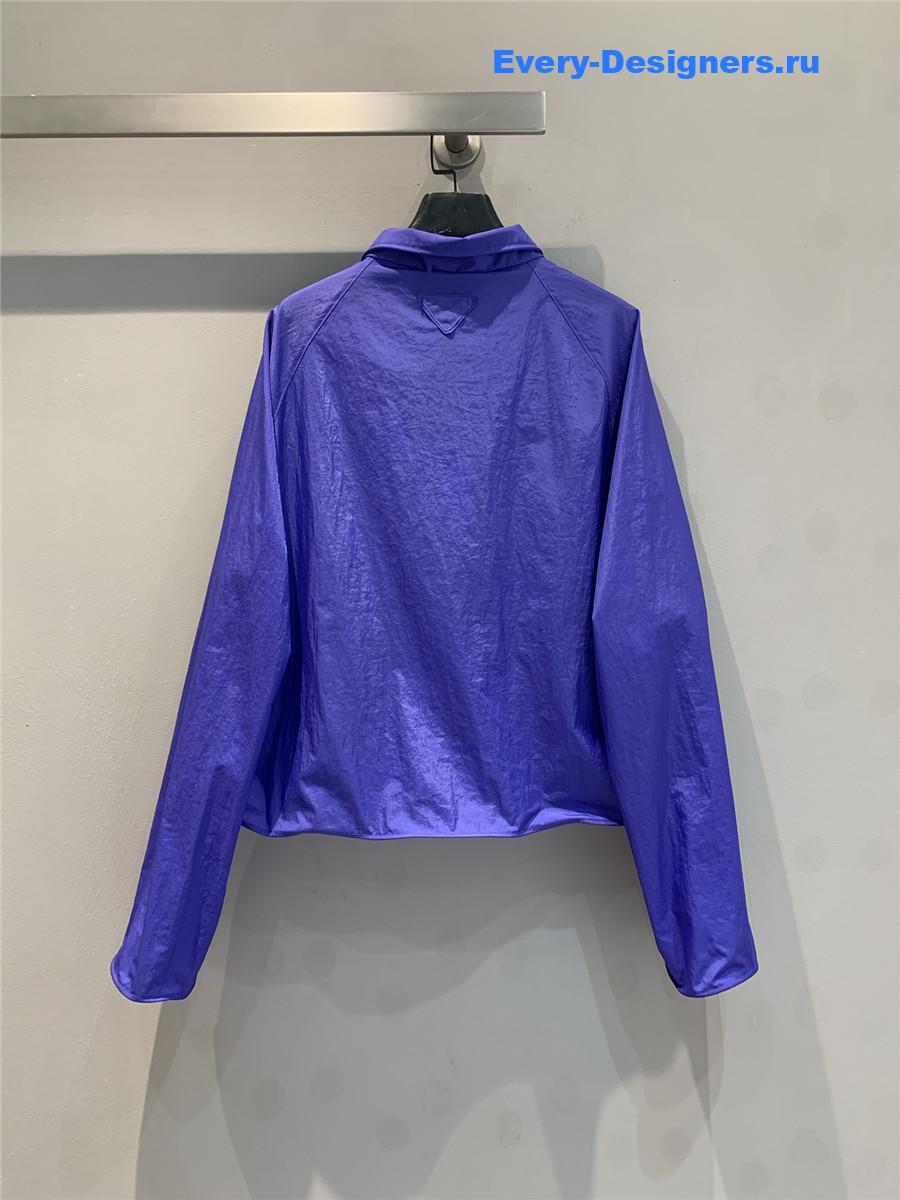 Pra*a recycled nylon purple cropped shirt