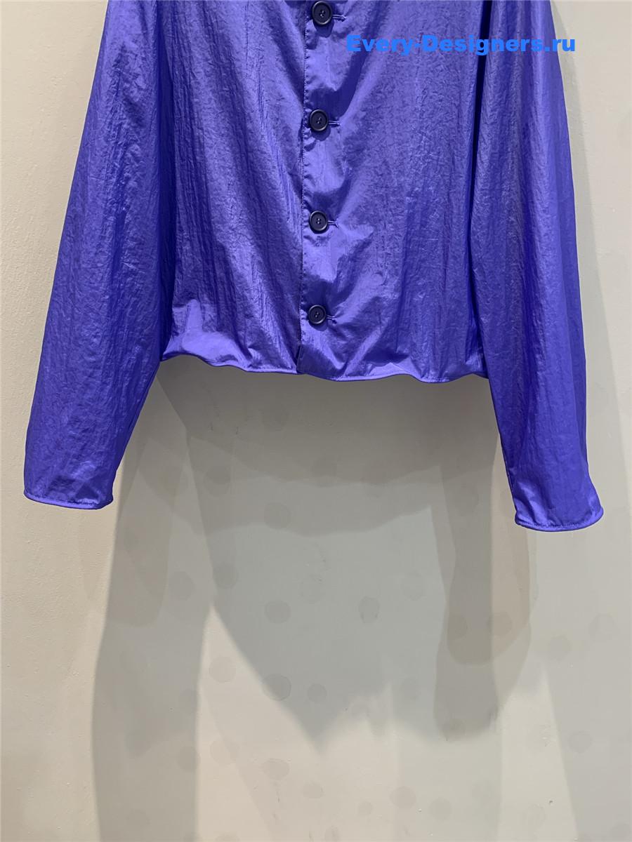 Pra*a recycled nylon purple cropped shirt