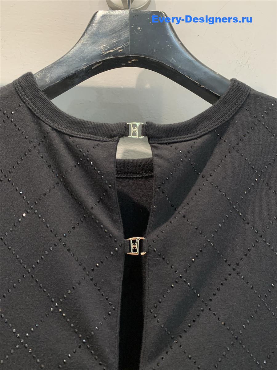 Ch**el rhinestone cotton tee