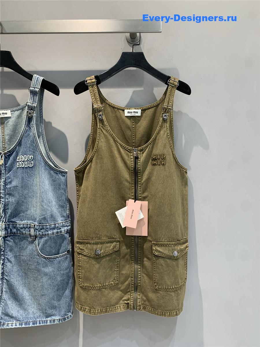 Miu Miu Brown Overall Dress