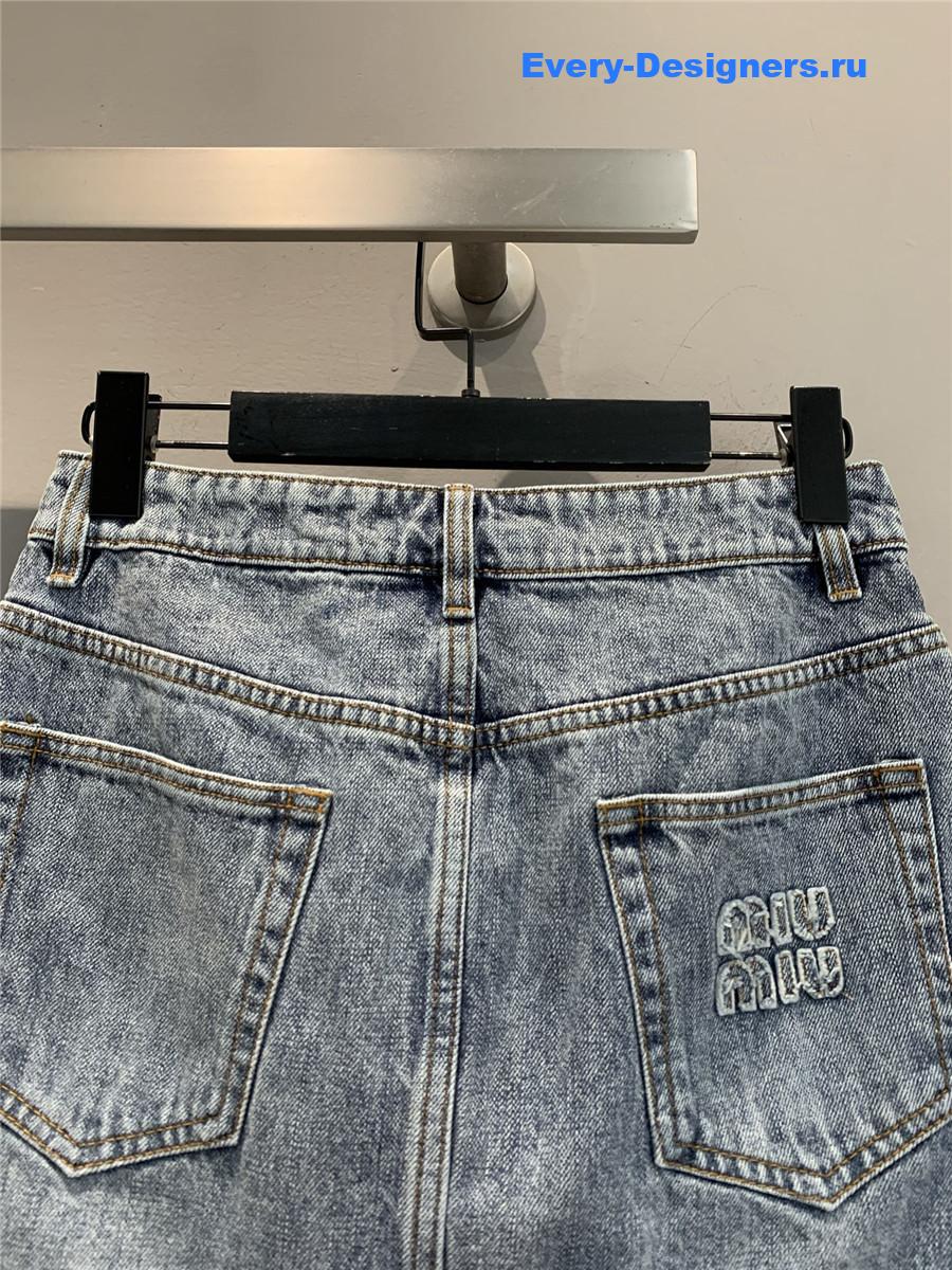 Miu Miu Washed Denim Skirt