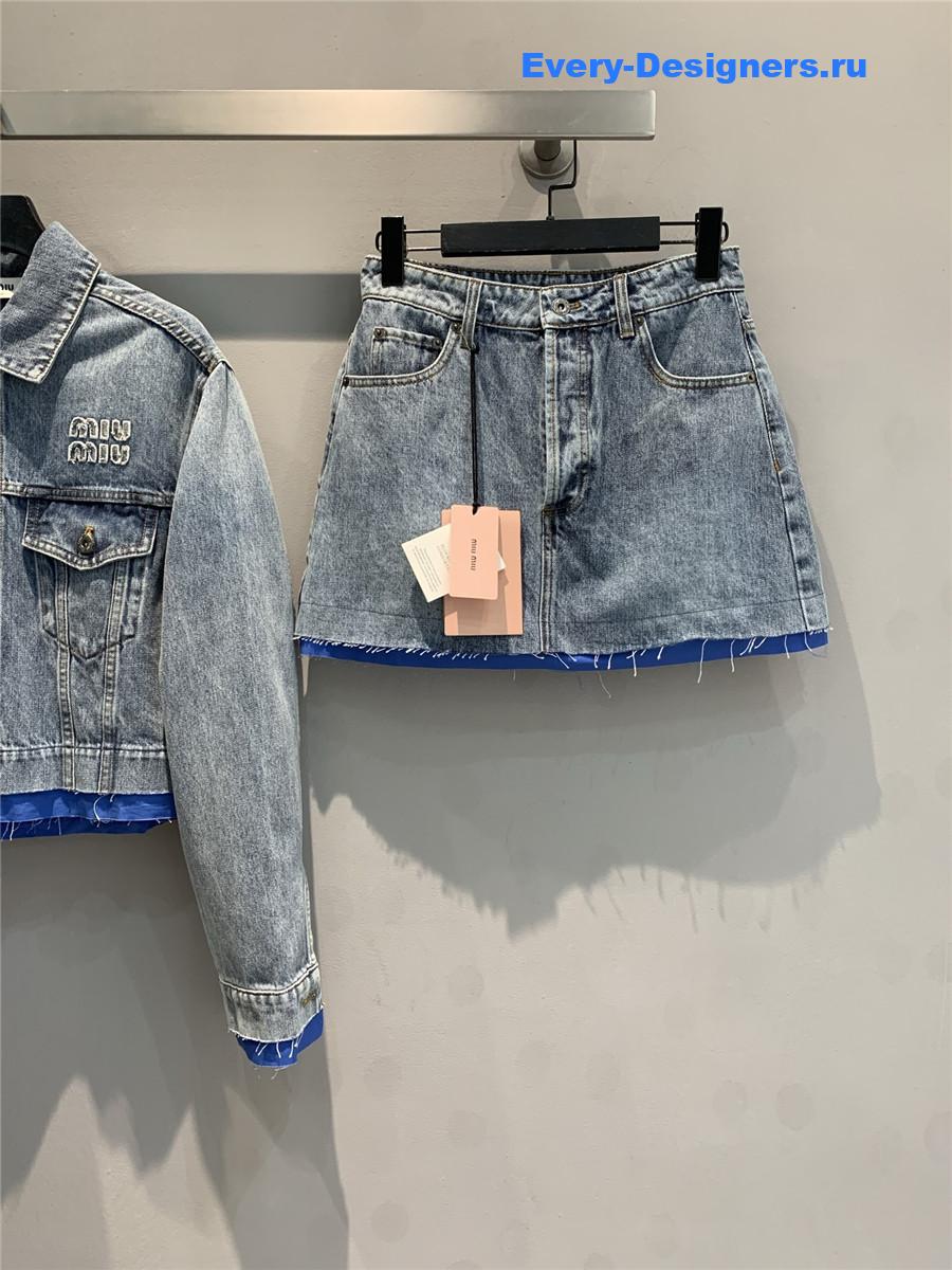 Miu Miu Washed Denim Skirt