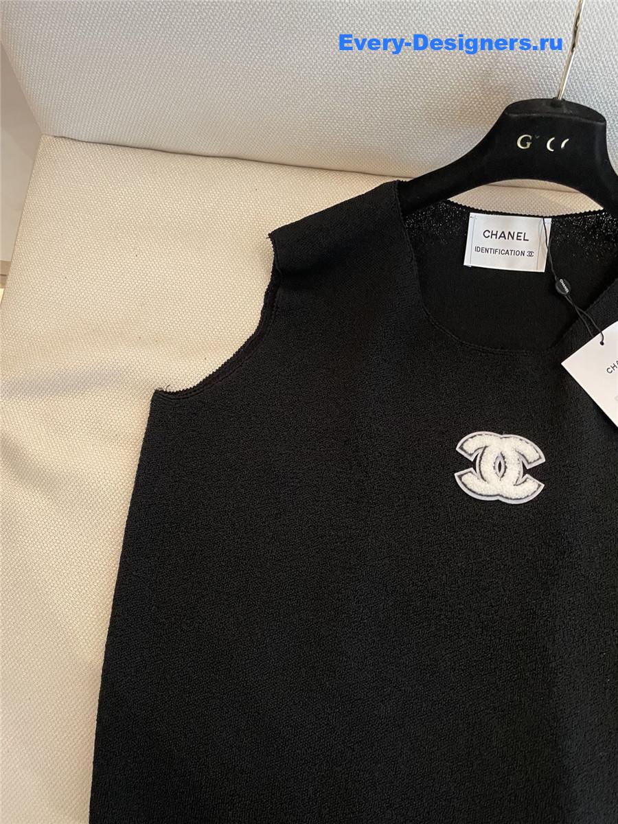 Ch**el cc black knit vest