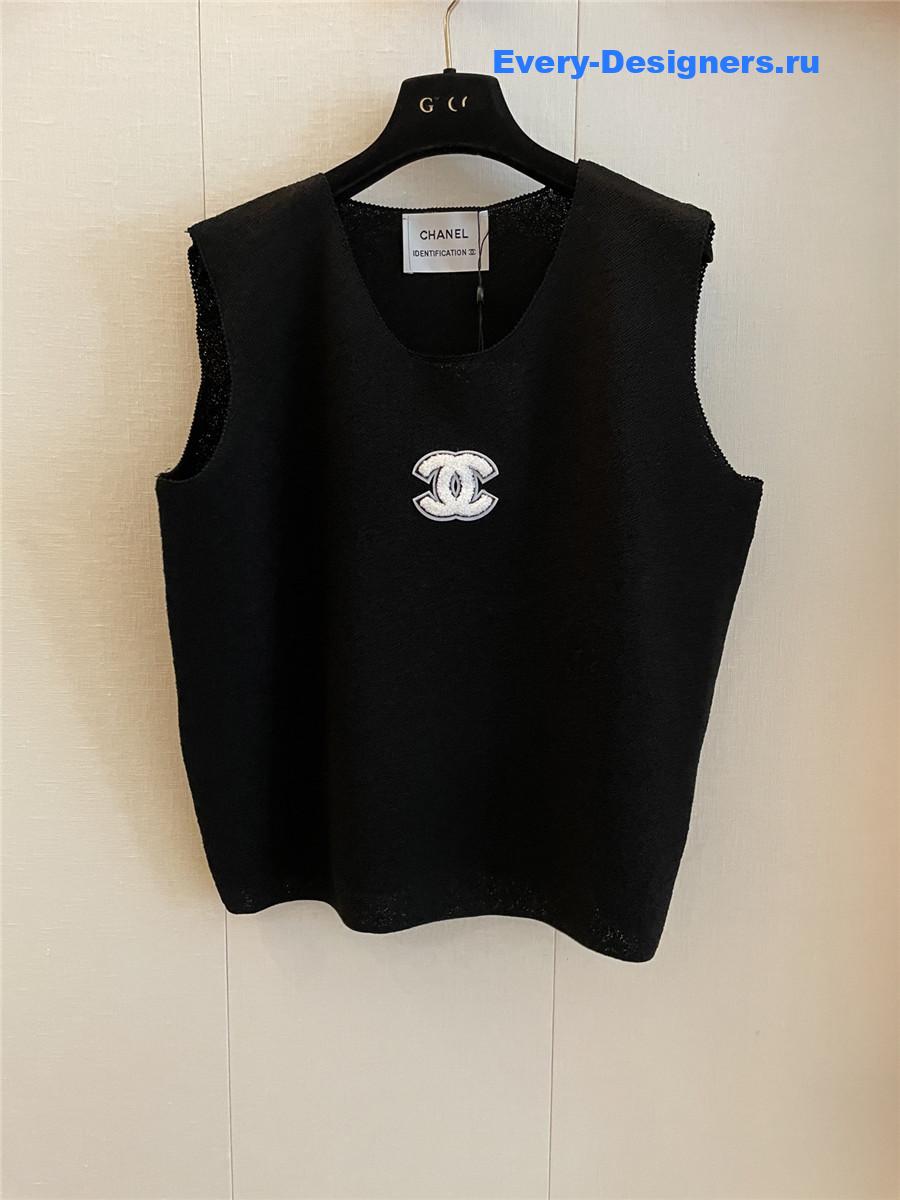 Ch**el cc black knit vest