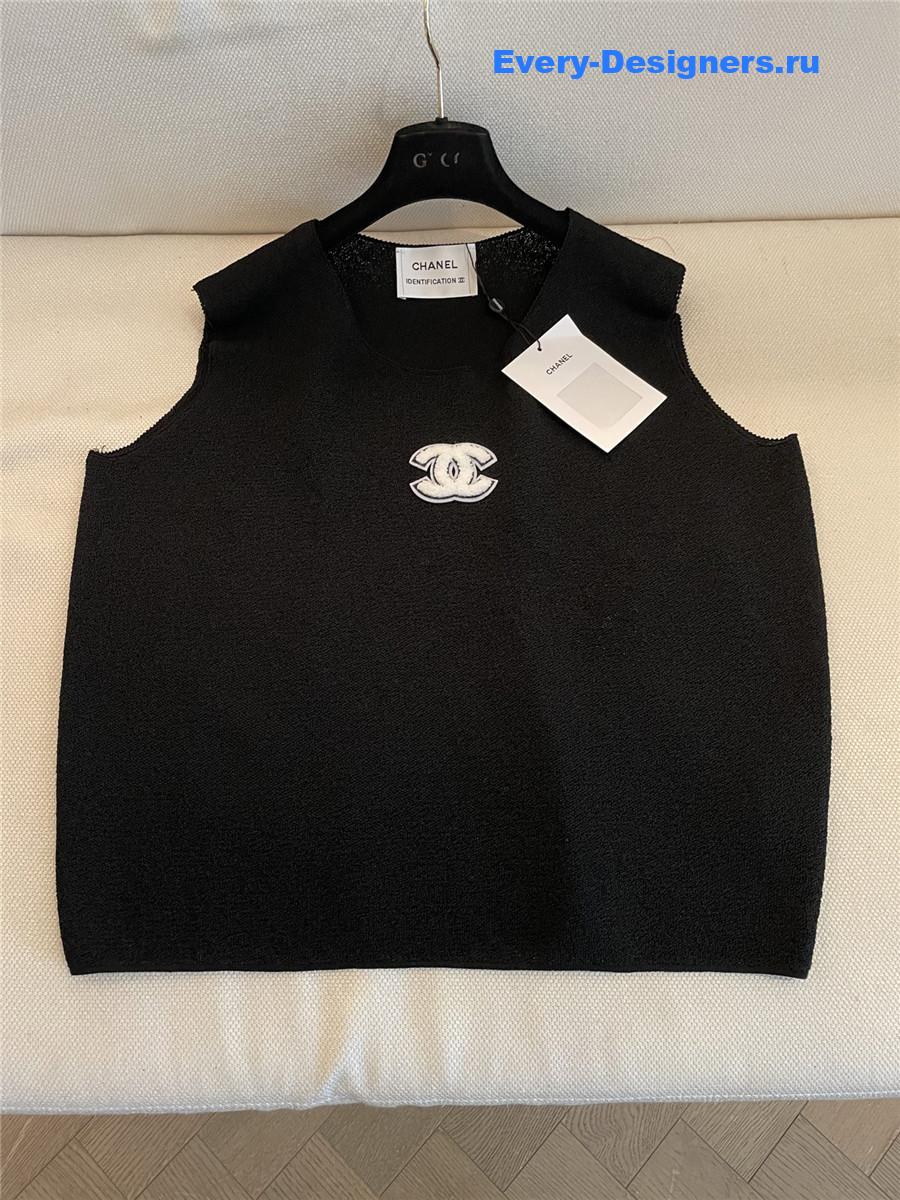 Ch**el cc black knit vest