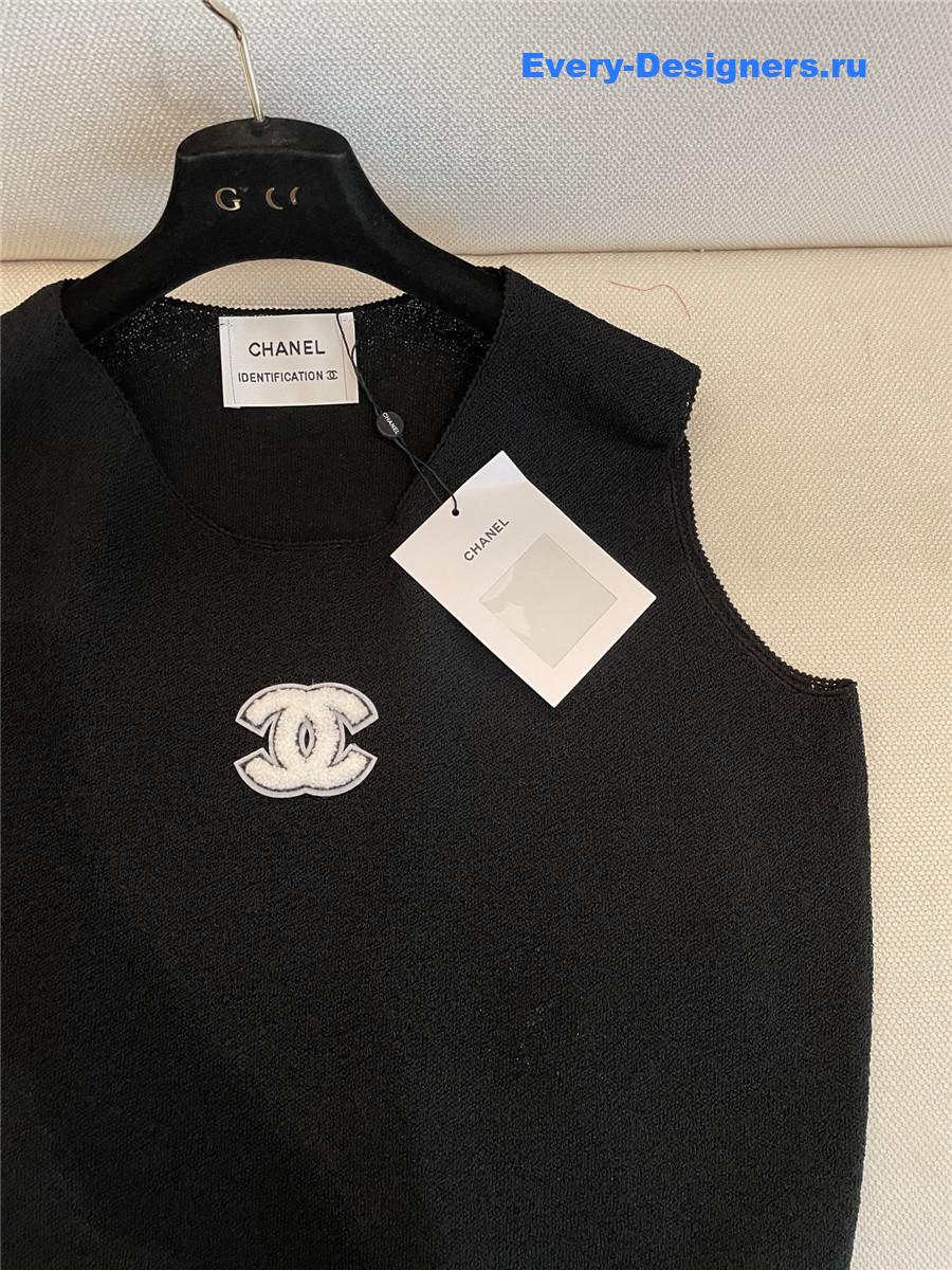 Ch**el cc black knit vest