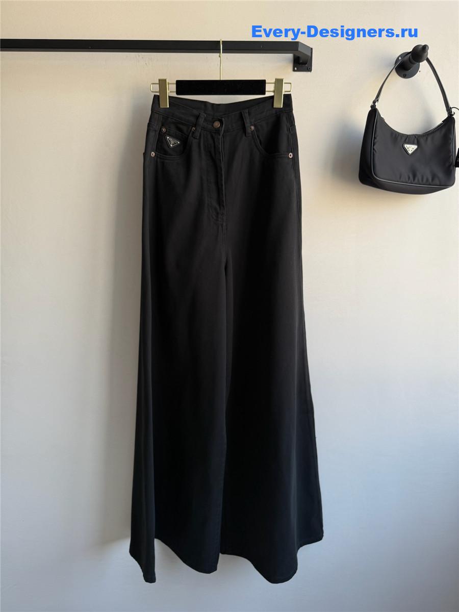 Pra*a black wide-leg jeans