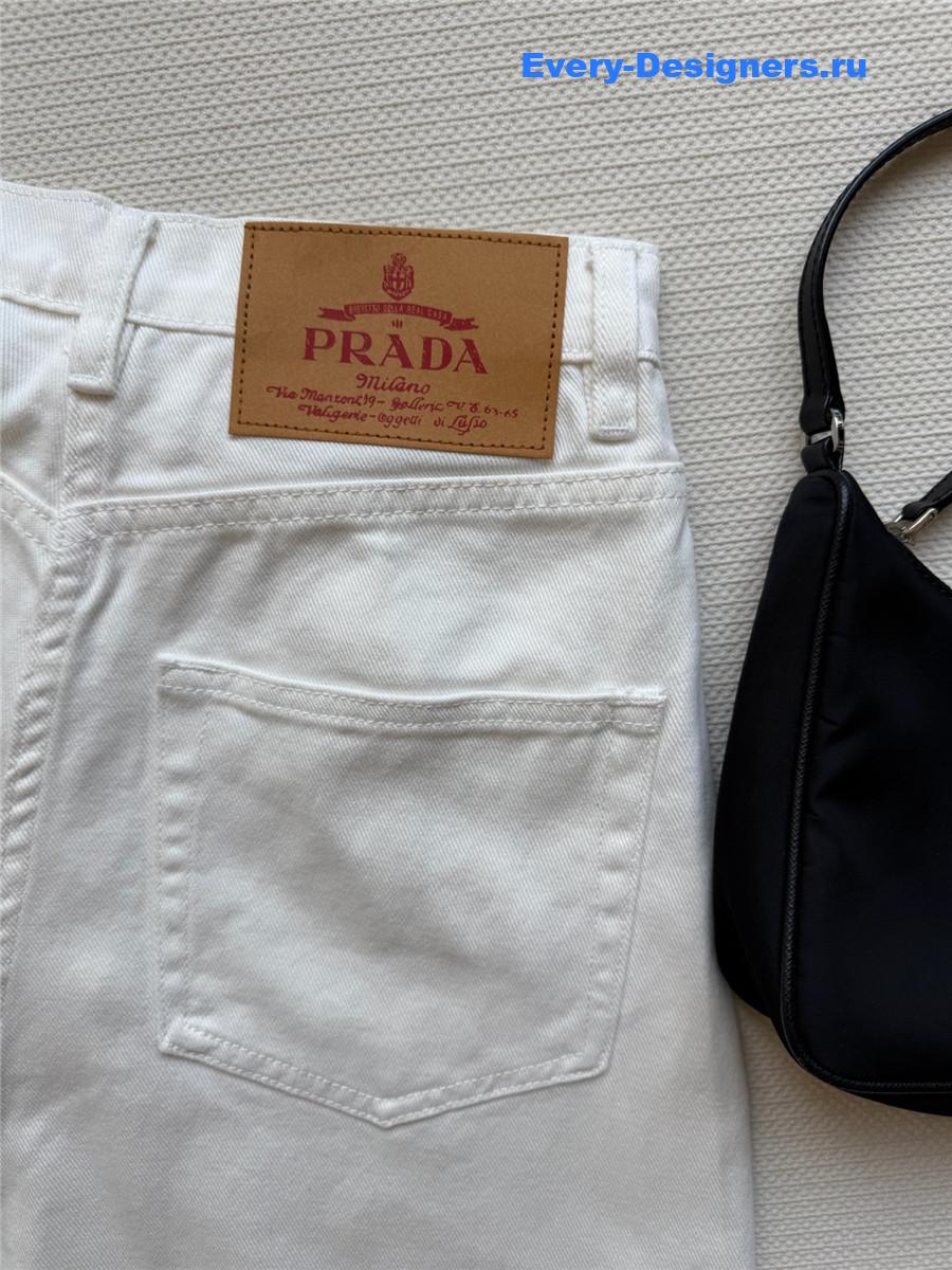 Pra*a white wide-leg jeans