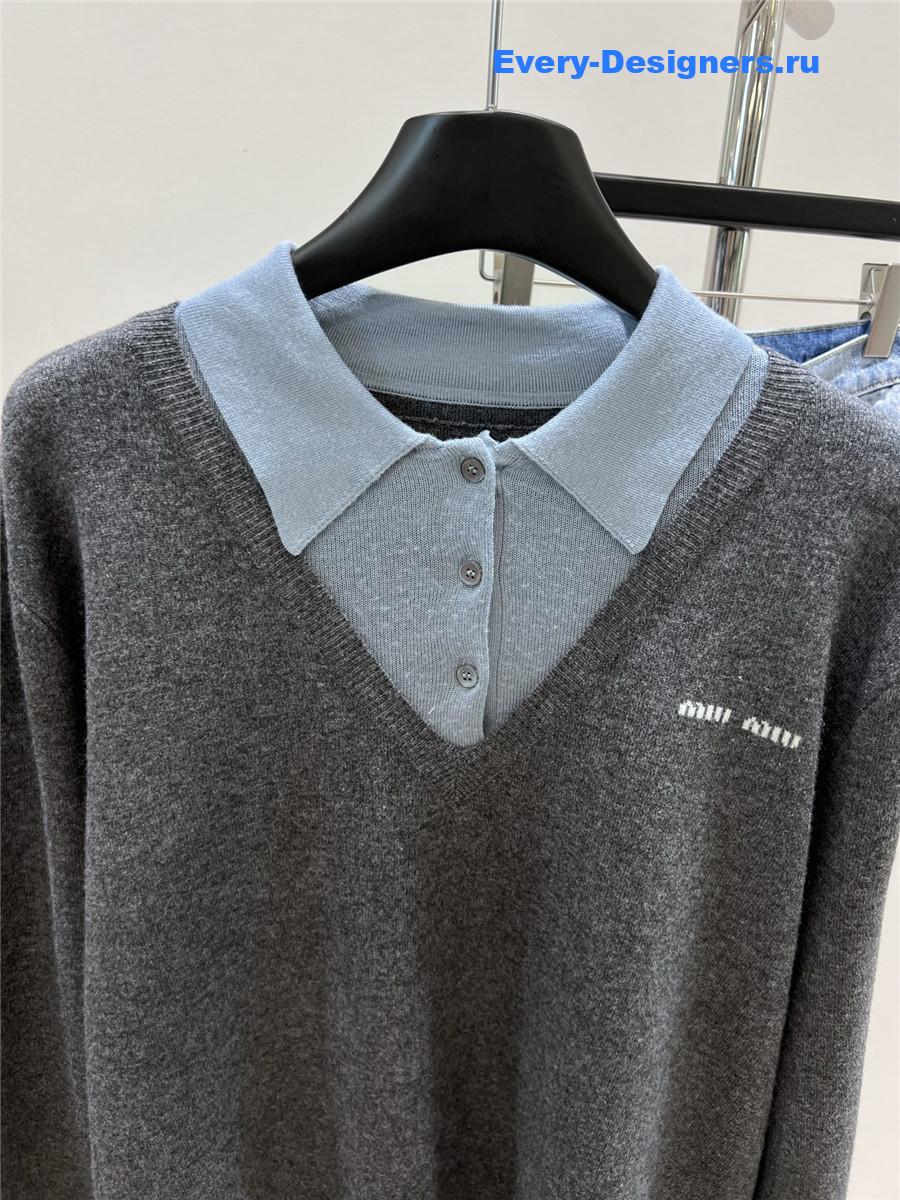 Miu Miu Cashmere Wool Polo Sweater