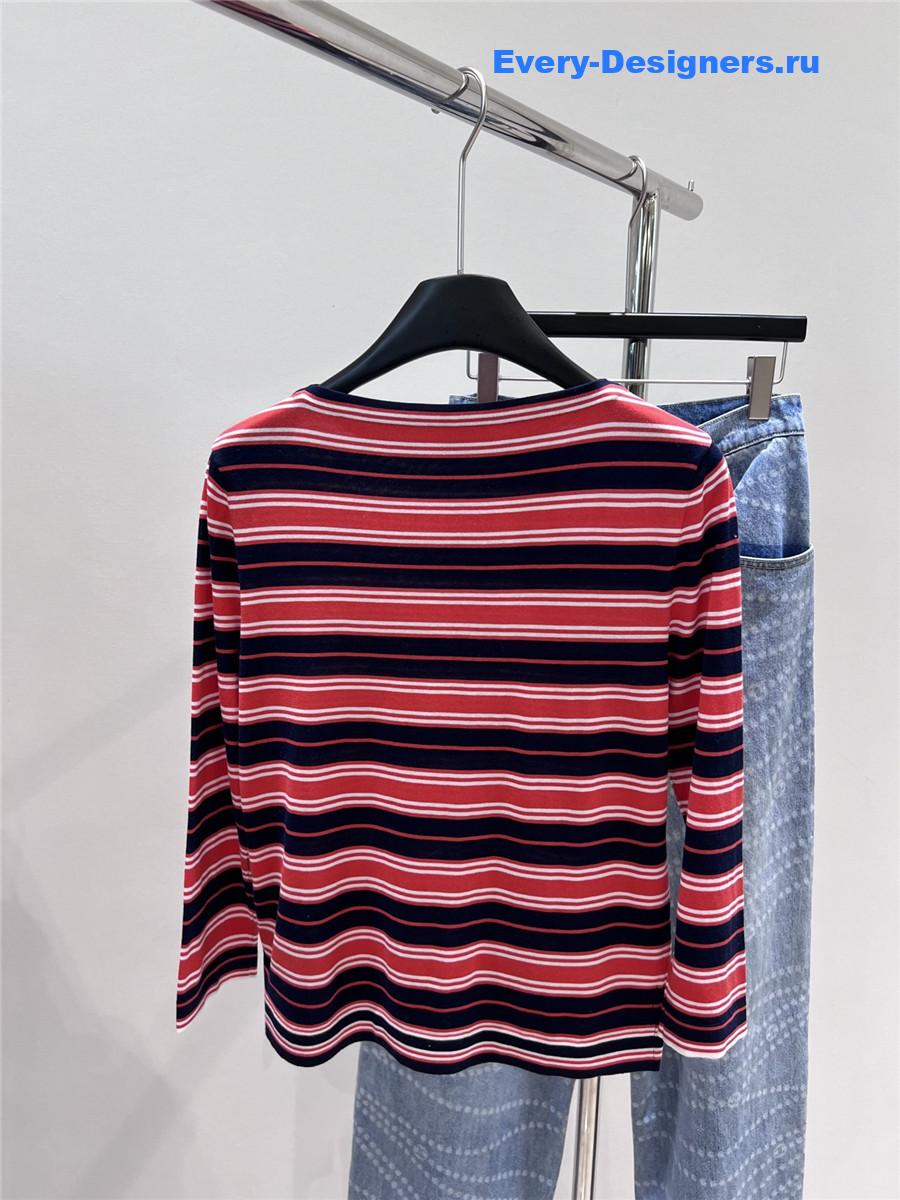Pra*a striped boat neck sweater