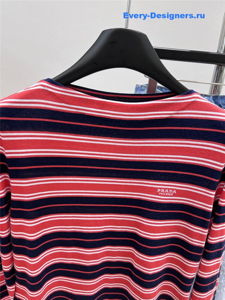 Pra*a striped boat neck sweater